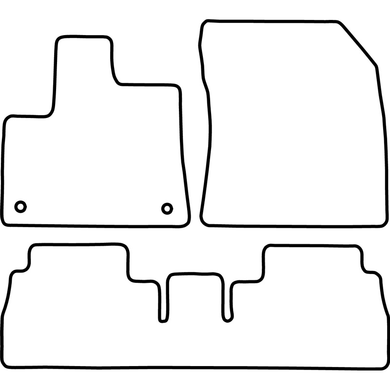 Automatten  Citroën Berlingo Multispace / Opel Combo MPV (Tour) / Peugeot Rifter 2018-9/2019 (3-delig + ronde montageclips)