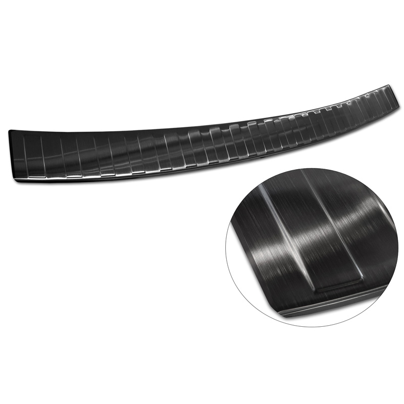 Black Stainless Steel Rear bumper protector  Volkswagen Crafter & MAN TGE 2017- 'Ribs' ('XL'-version)