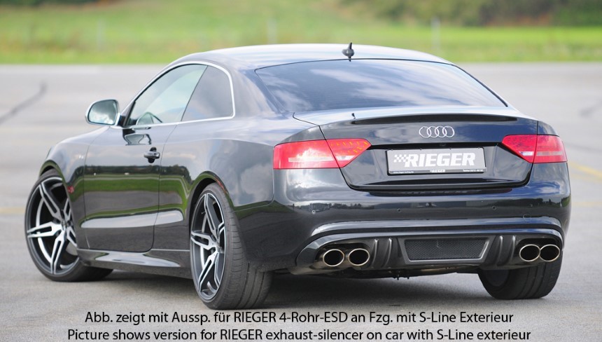 Diffuser Audi A5 Rieger uitlaat links + rechts carbon-look