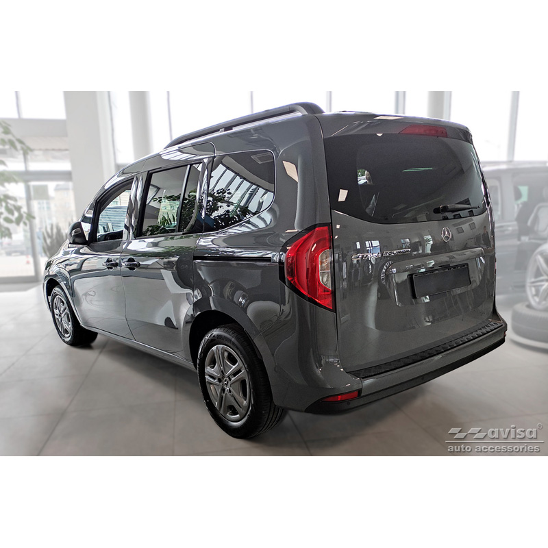Matt Black Aluminum Rear bumper protector  Mercedes Citan (W420) Box/Tourer 2021- 'Riffled Plate'