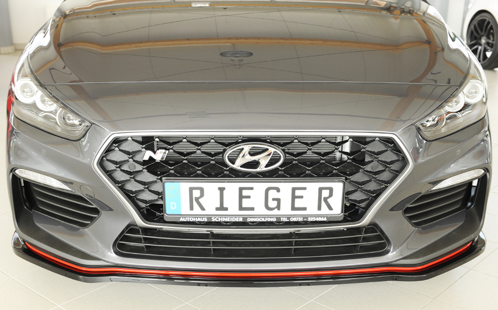 Voorspoiler Hyundai i30 N(-Performance) (PDE) 5-dr 2017-... Zwart Glans Rieger