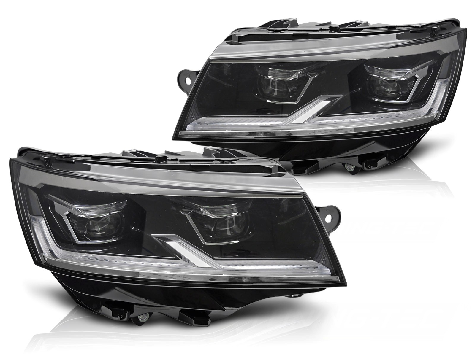 Headlights VW T6.1 Multivan/Transporter FULL LED Dynamic Tube Black