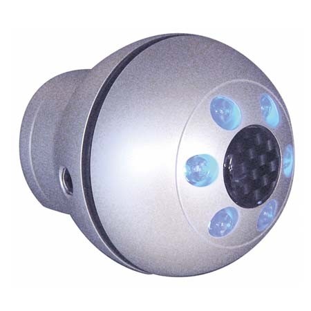Pookknop alu LED blauw