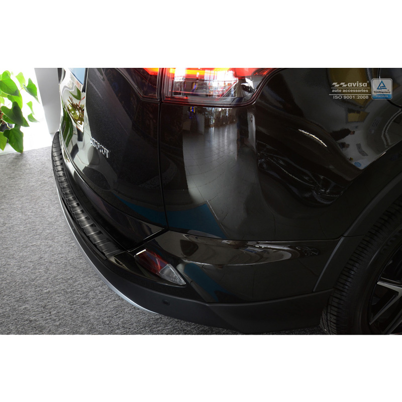 Black Stainless Steel Rear bumper protector  Toyota RAV4 2016- 'Ribs'
