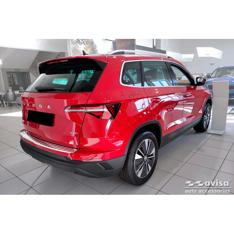 Chroom RVS Achterbumperprotector  Skoda Karoq Facelift incl. Sportline 2022- 'Ribs'