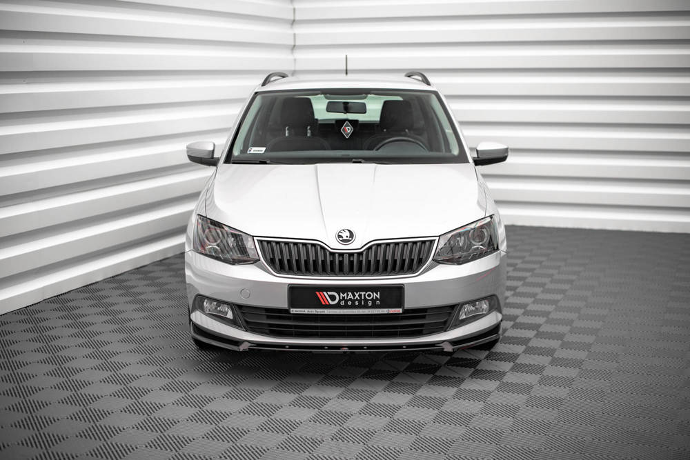 Voorspoiler V.1 Skoda Fabia MK3 Glans Zwart Maxton