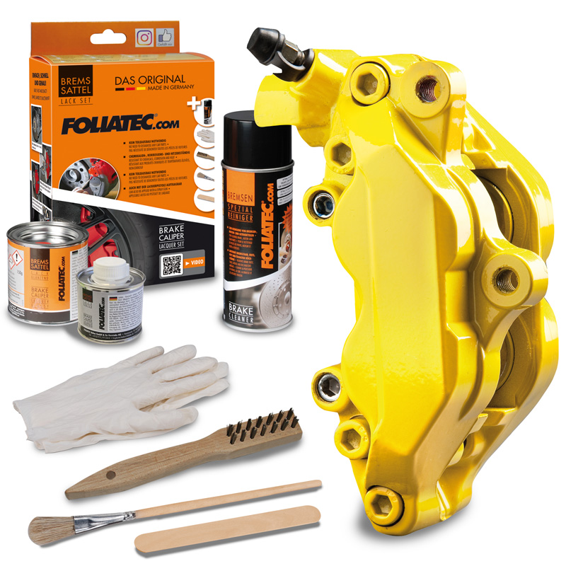Foliatec Brake Caliper Lacquer Set - speed yellow - 3 Components