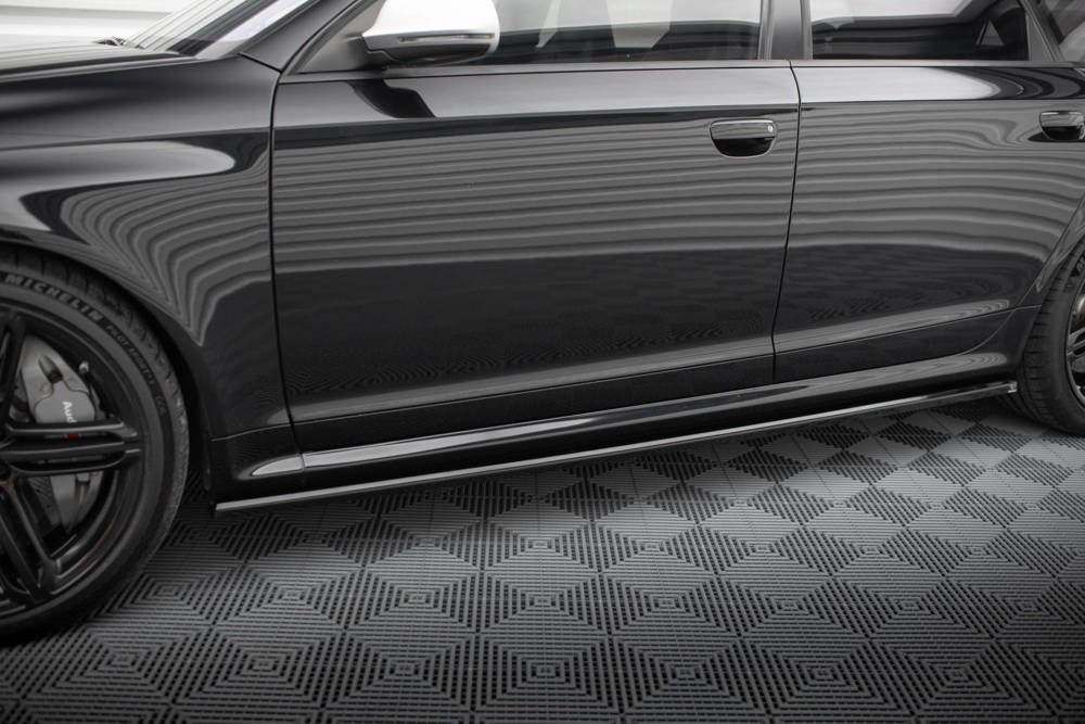 Zijskirts V.2 Audi RS6 C6 Avant Maxton Glans Zwart