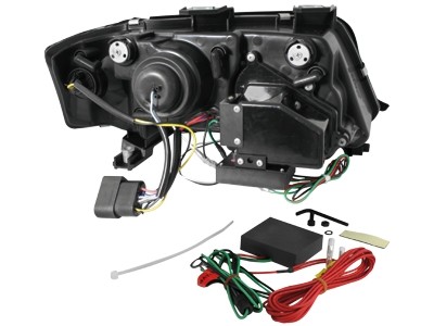 Koplampen Audi A6 4B 01-04 Devil Eyes real DRL LED Chroom