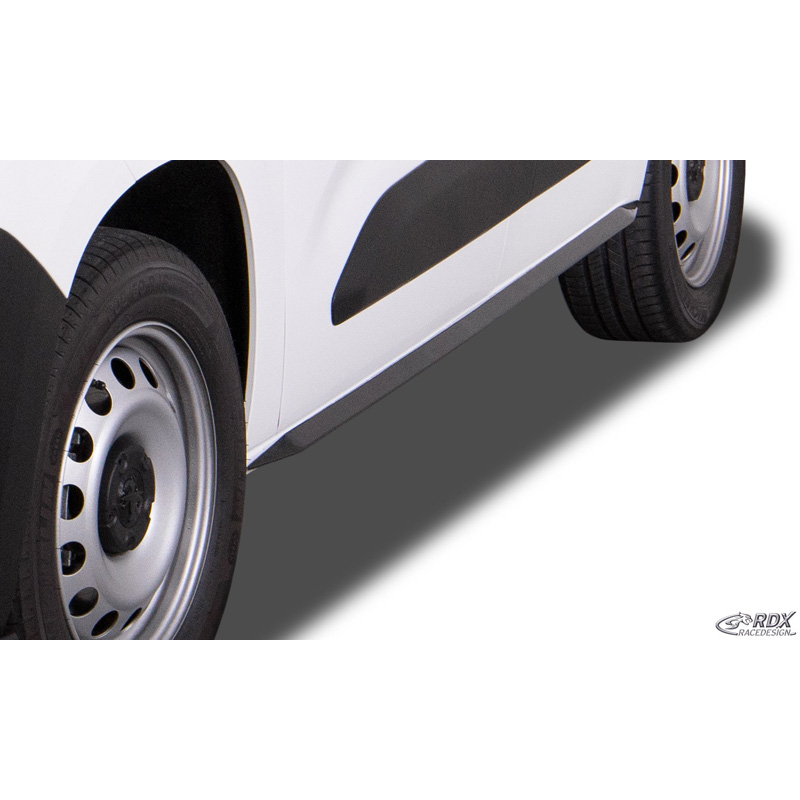 Side skirts  Citroën Berlingo / Peugeot Partner & Rifter / Opel Combo / Toyota ProAce City & ProAce City Verso 2018- 'Slim' (ABS glossy black)