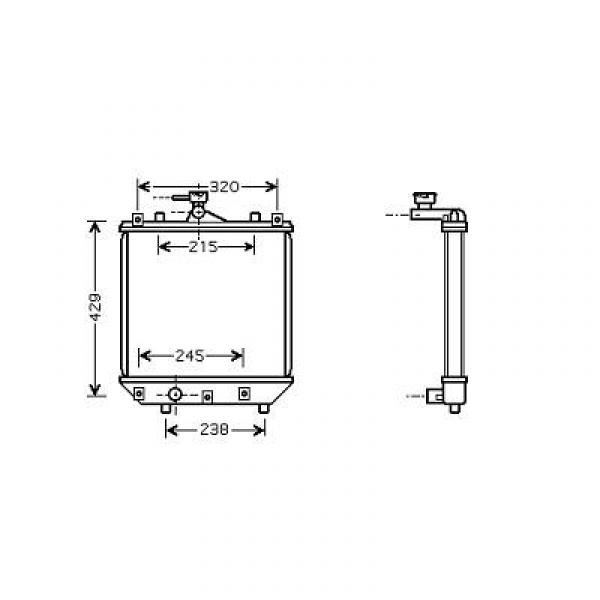 Radiator IGNIS/WAGON R+ 03->> 375x360 1.3/1.5-16V +/-AC