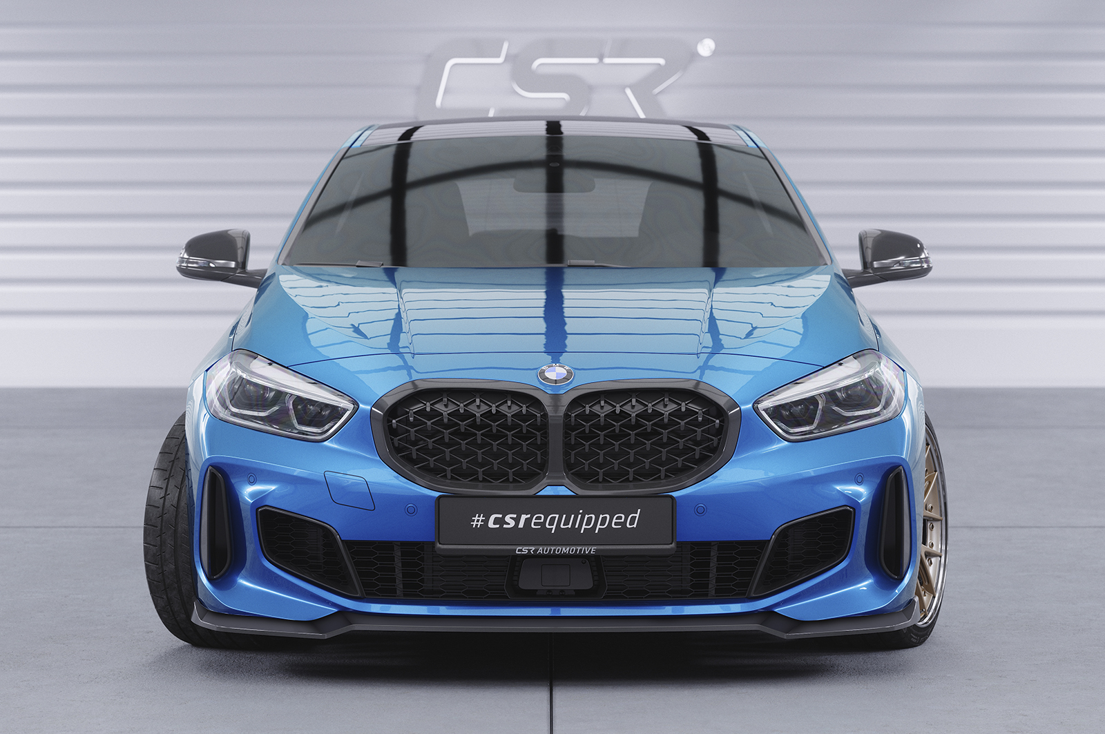Voorspoiler BMW 1 Serie F40 M Pakket CSR Glans Zwart