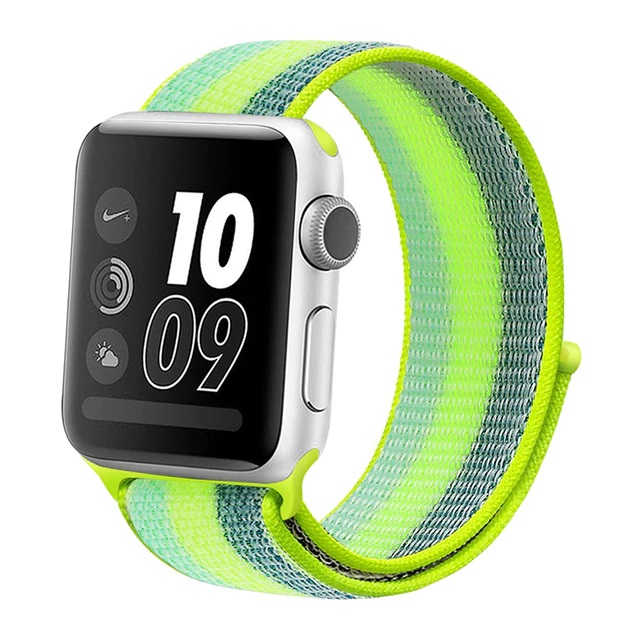 Apple watch nylon loop sport band - Yellow Fluor