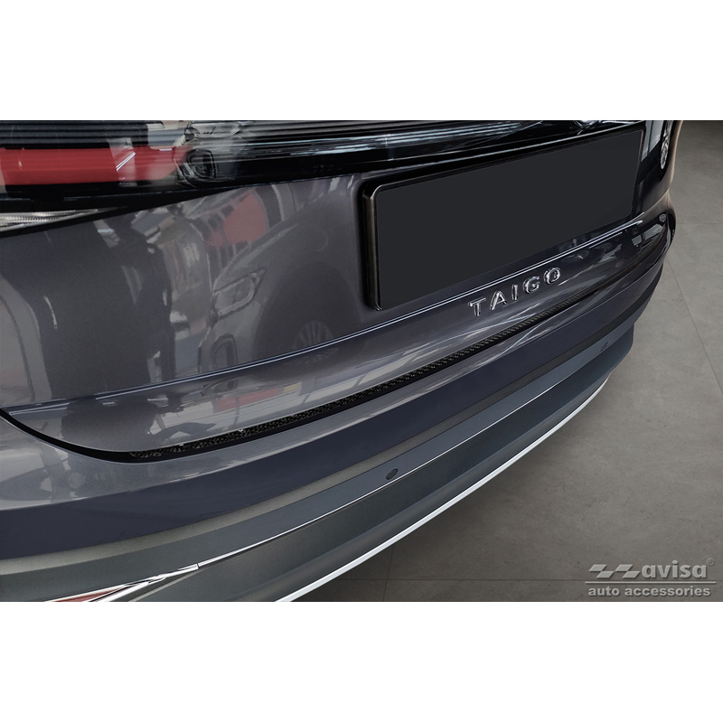 Real 3D Carbon Rear bumper protector  Volkswagen Taigo 2021- 'Ribs'