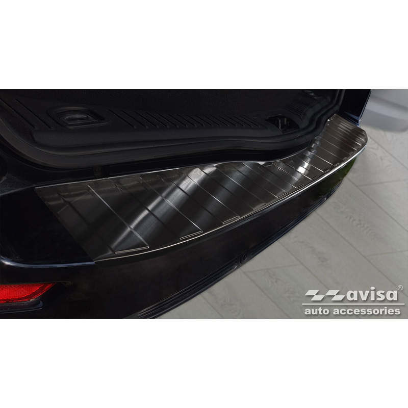 Zwart RVS Achterbumperprotector  Ford Mondeo IV Wagon Facelift 2010-2014 'Ribs'