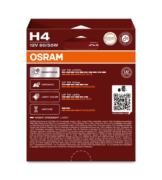 Osram Night Breaker Laser Halogen bulbs - H4 - 12V/60-55W - set of 2 pieces