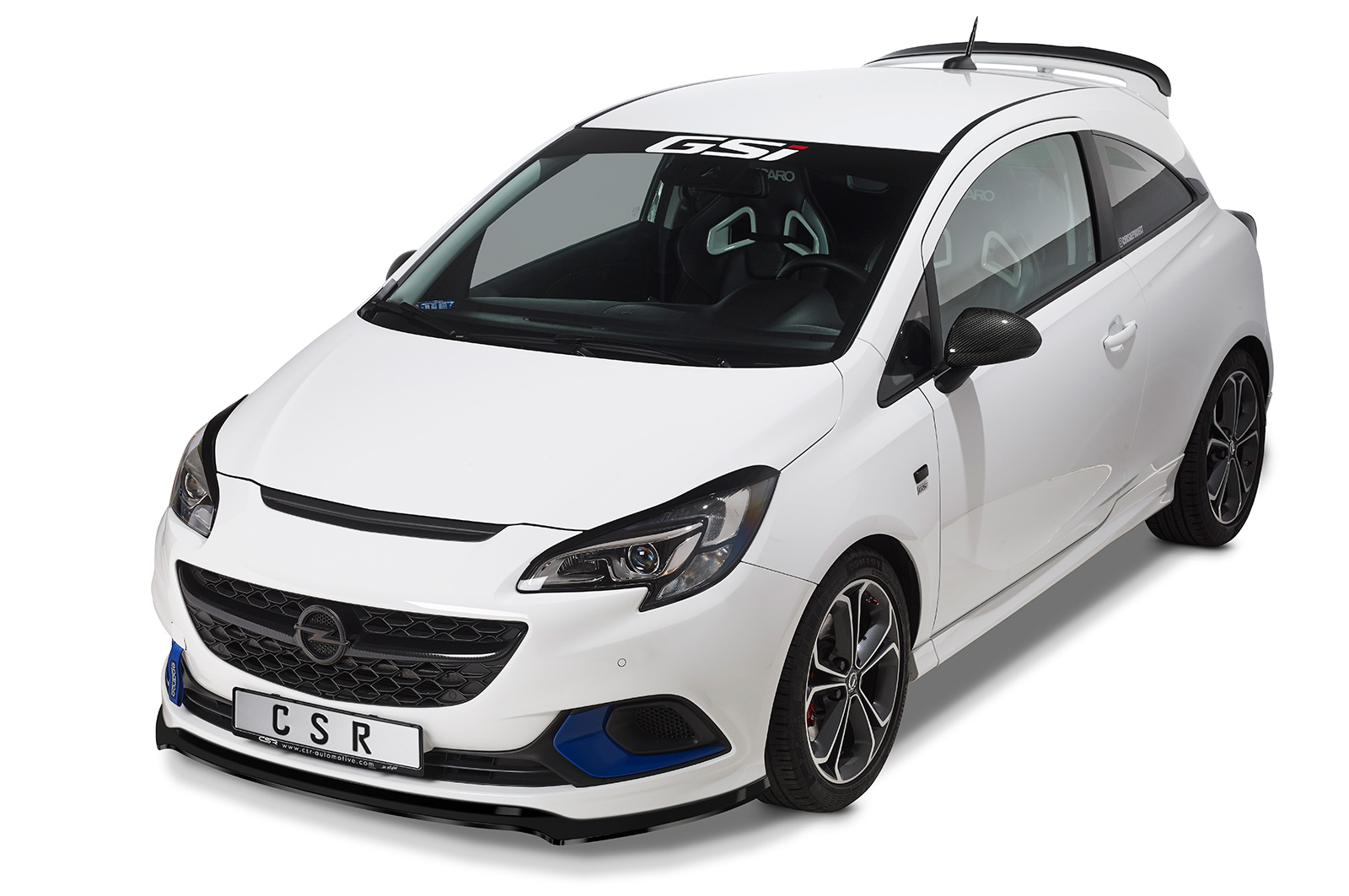 Voorspoiler Opel Corsa E CSR glans Zwart