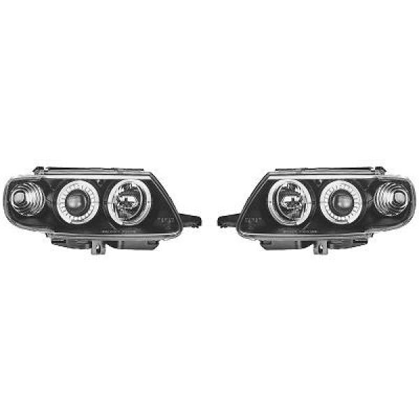 Koplampen Citroen Saxo 96-99 Angel Eyes Zwart