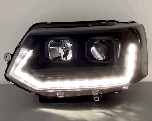 Headlights VW T5 09-.. Devil Eyes Dlite LED Black