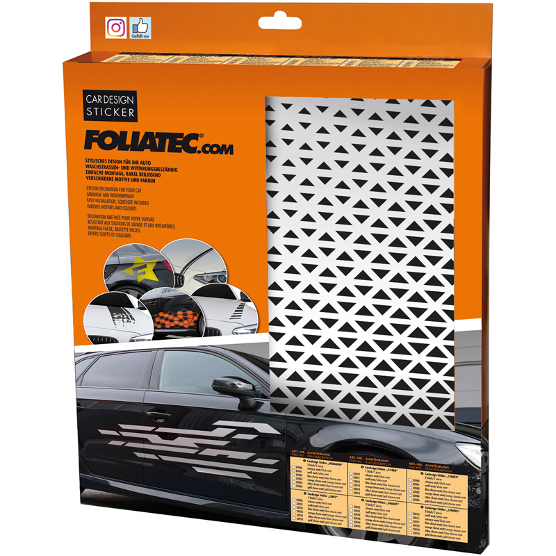Foliatec Window Sticker Vector – Set of 2 pieces 45x40cm – Matte Black