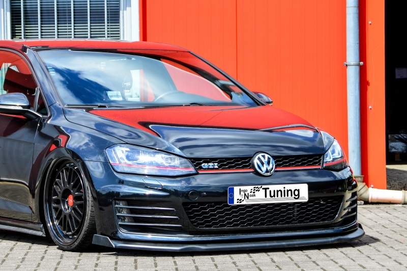Voorspoiler met Canards Volkswagen Golf 7 GTI GTD 13-17 Glans Zwart