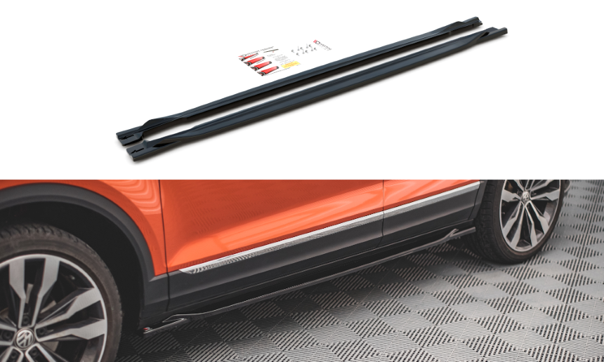 Side skirts VW T-Roc Glans Zwart