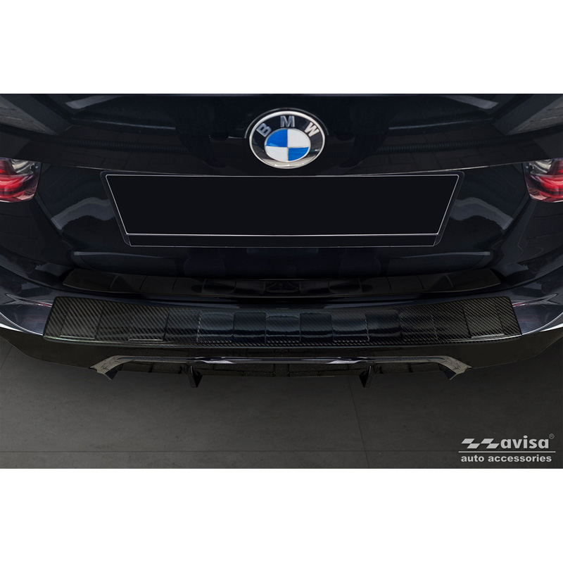Echt 3D Carbon Achterbumperprotector  BMW 3 Touring (G21) Facelift 2022- 'Ribs'