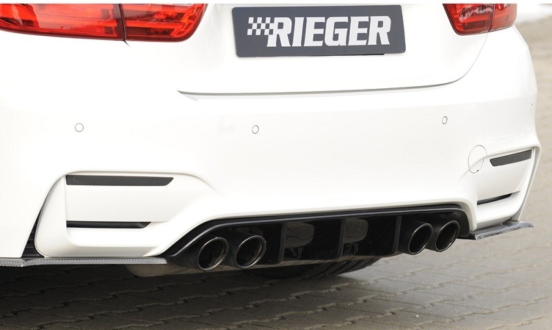 Achterbumper Diffusor Glossy Black Rieger BMW M3/M4 F80/F82 2014-