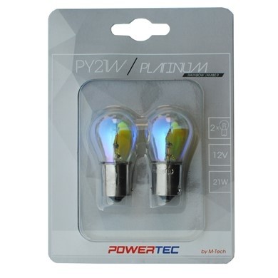 PY21W lampen Rainbow/amber Powertec 12V 21W
