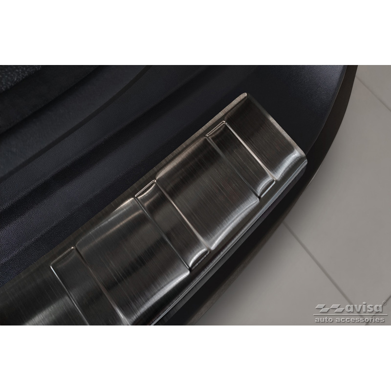 Black Stainless Steel Rear bumper protector  Kia Sportage V 2021- 'Ribs'