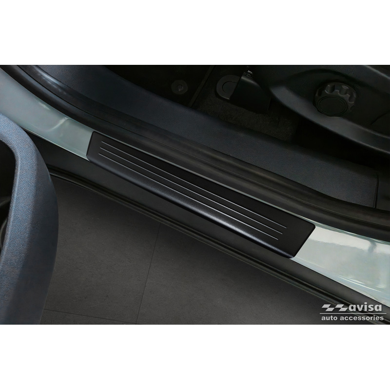 Zwart RVS Instaplijsten  Ford Tourneo Courier II 2023- 'Lines' - 4-delig