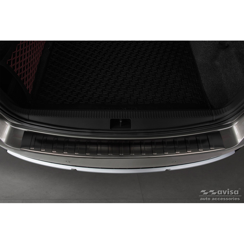 Zwart RVS Achterbumperprotector  Skoda Octavia III Scout 2014-2020 'Ribs'