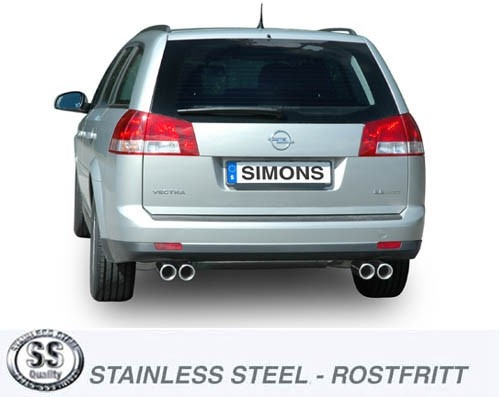 Simons Dual Power Uitlaatsysteem af kat. Opel Vectra C 2003>
