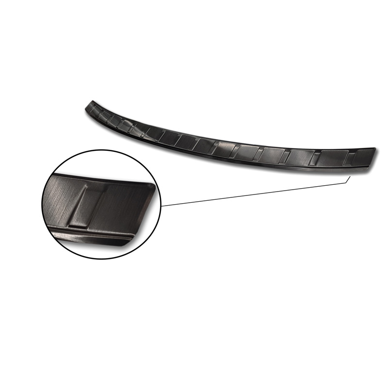 Black Stainless Steel Rear bumper protector  Volkswagen ID.3 2020-2023 & FL 2023- 'Ribs'
