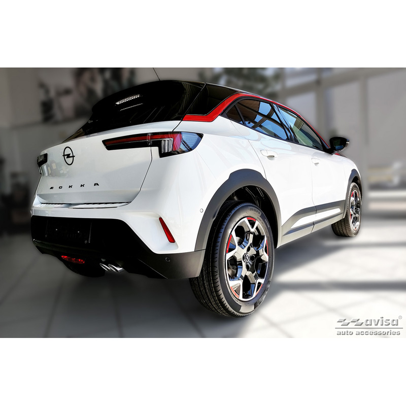 Stainless Steel Rear bumper protector  Opel Mokka 2020- 'Ribs' (2-pieces)