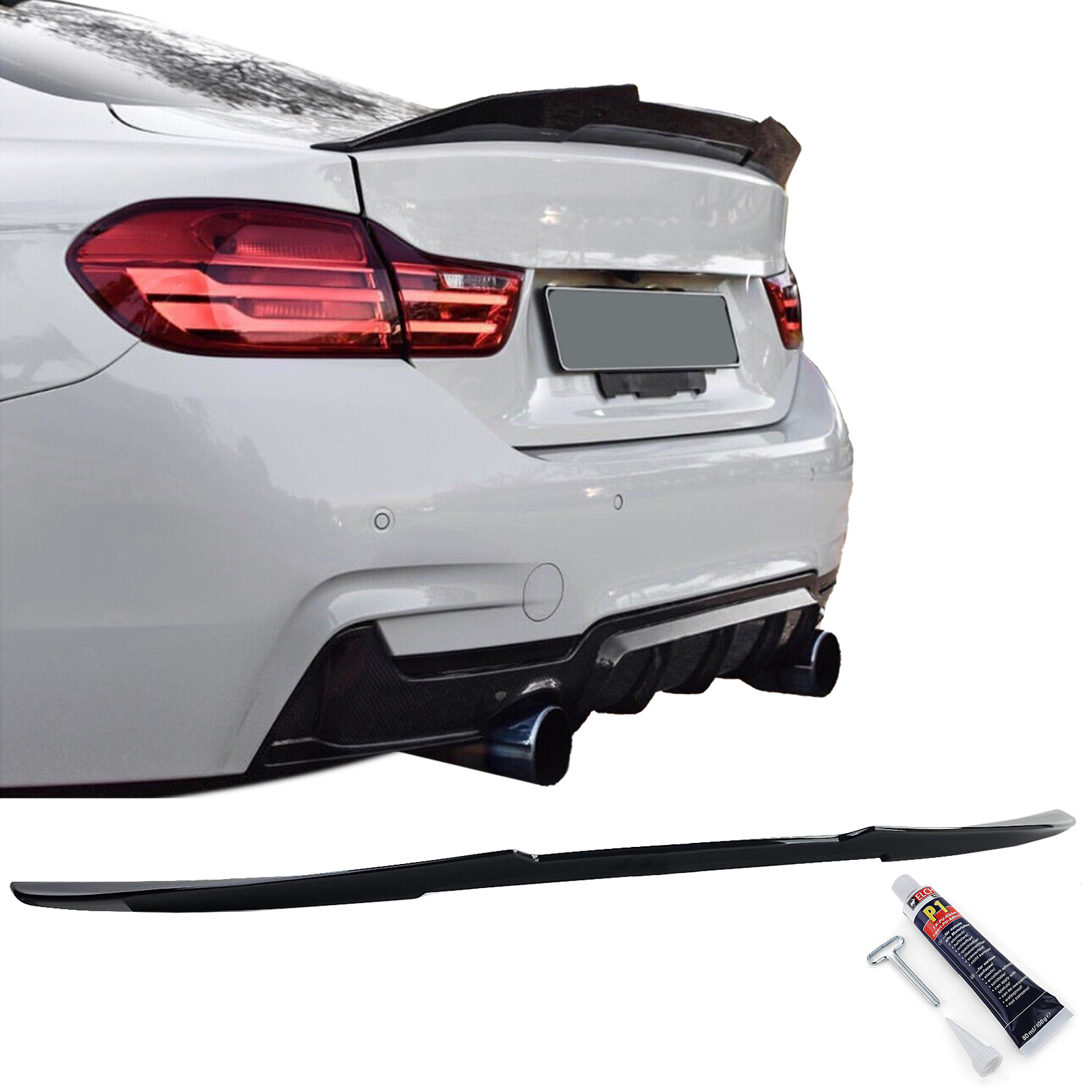 Spoiler BMW 4 Serie F32 / M4 F82 Coupe Glans Zwart