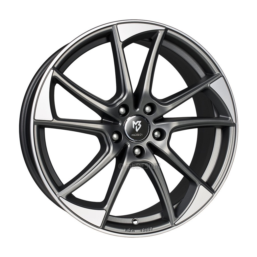 mbDESIGN mb1 Grey matt polish 7,5x19 5x100 ET35 Velgen