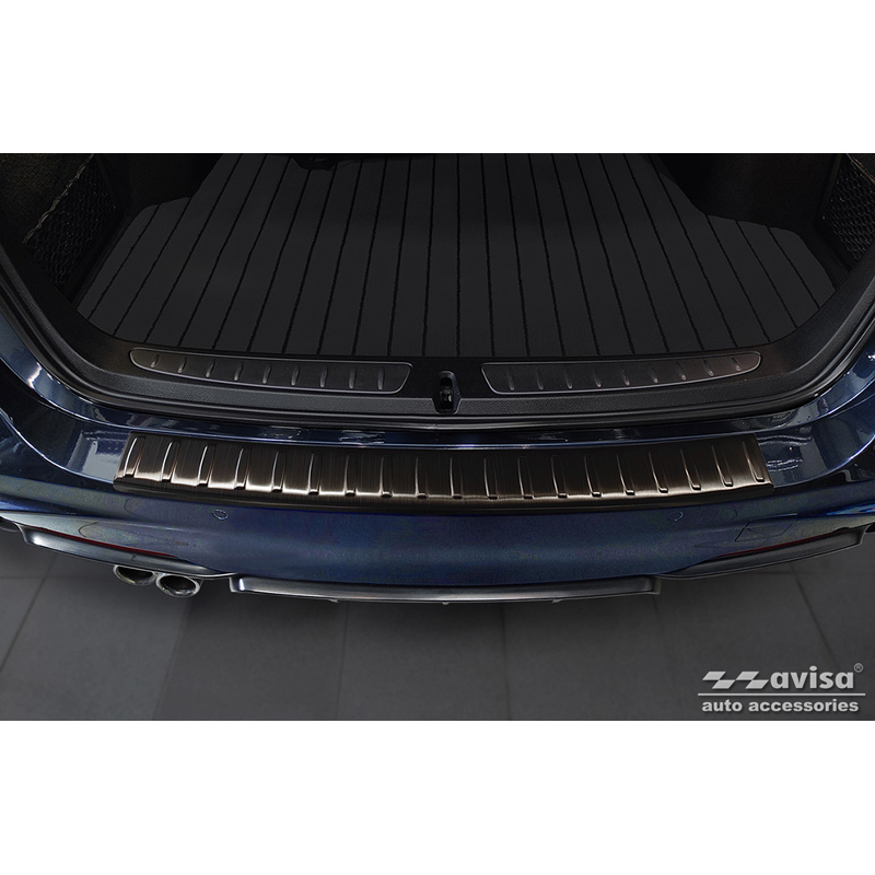 Black Stainless Steel Rear bumper protector  BMW 3-Series (F31) Touring 2012-2015 & FL 2015-2019 'Ribs'