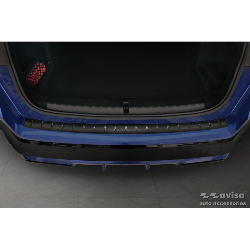 Black Stainless Steel Rear bumper protector  BMW X1 U11 M-Sport 2022- 'Ribs'