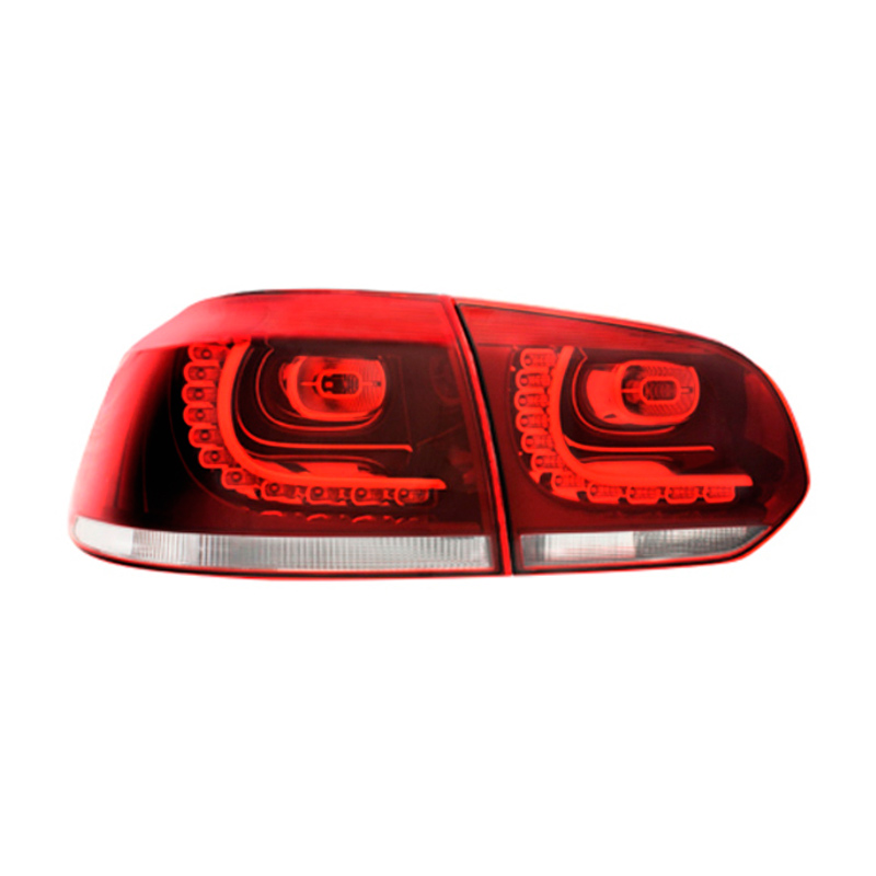 Set LED Tail Lights in R-Look  Volkswagen Golf VI 2008-2012 excl. Variant - Red/Clear