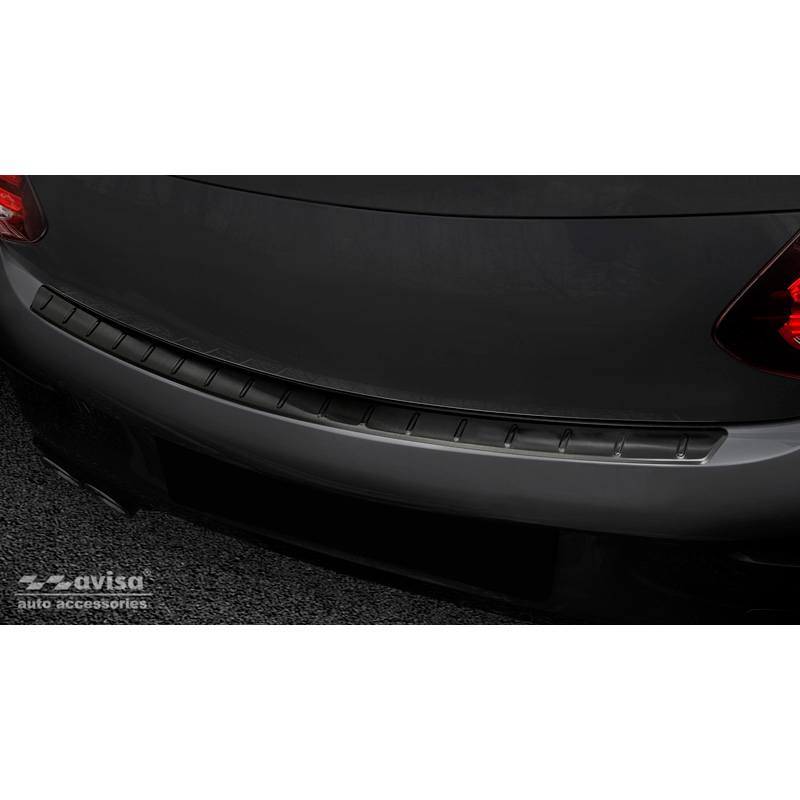Black Stainless Steel Rear bumper protector  Mercedes C-Class C205 Coupe AMG 2015-2021 'Ribs'