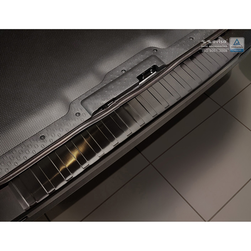 Black Stainless Steel Rear bumper protector  Opel Vivaro 2014-2019 & Renault Trafic 2014-2019 & FL 2019- / Fiat Talento 2016- / Nissan NV300 2016-2019 & FL 2019-2021 'Ribs'