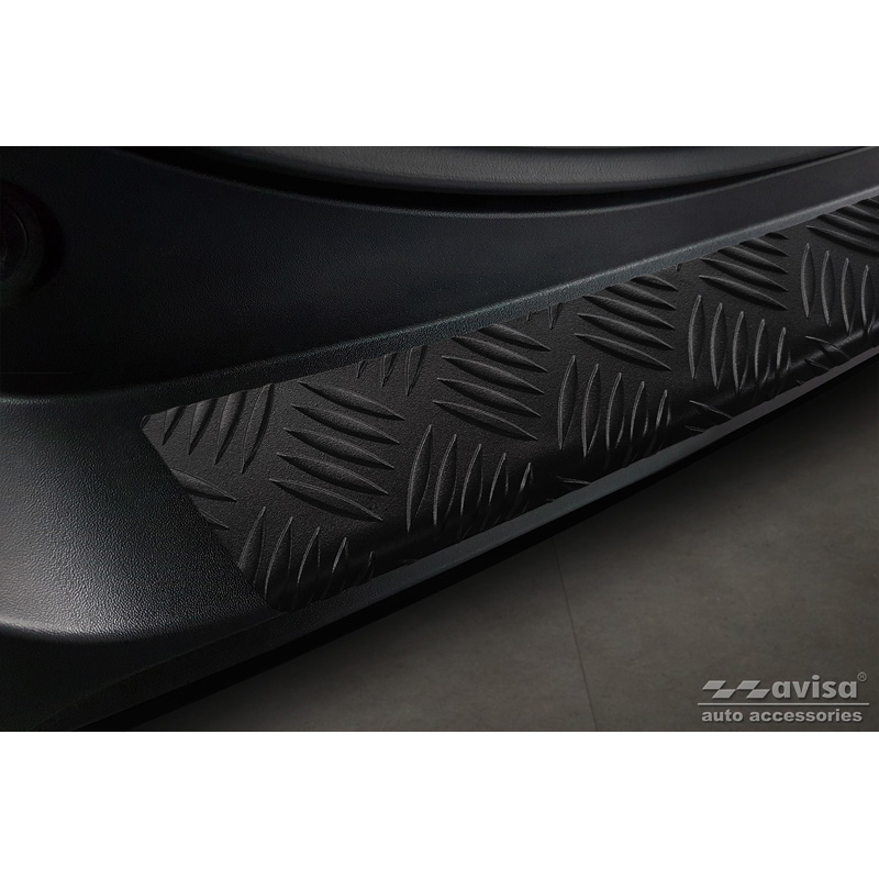 Matt Black Aluminum Rear bumper protector  Toyota RAV4 (5th Gen.) 2018- & Suzuki Across 2020- 'Riffled Plate'