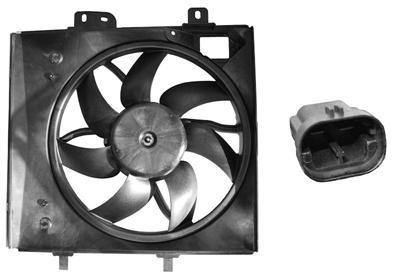 ventilator, 90w, 2 pins, 34cm Peugeot 207, 2006-2012