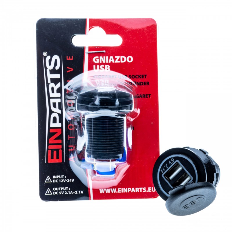 EPCUS01 CAR SOCKET CHARGER 2 X USB 2.1A 12V-24V