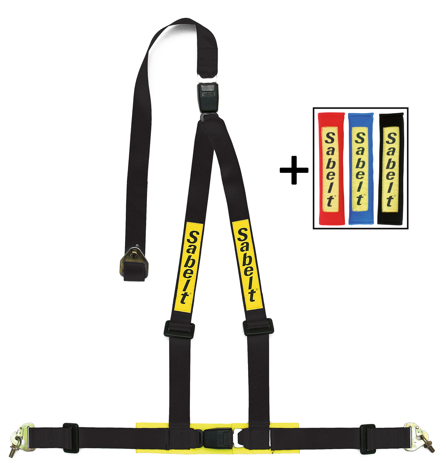Sabelt Gordel 3 Punts Clubman Zwart 2 Inch ECE