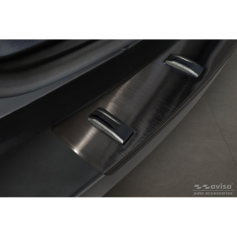 Zwart RVS Achterbumperprotector  Dacia Duster 2010-2013 & Facelift 2013-2017 'STRONG EDITION'