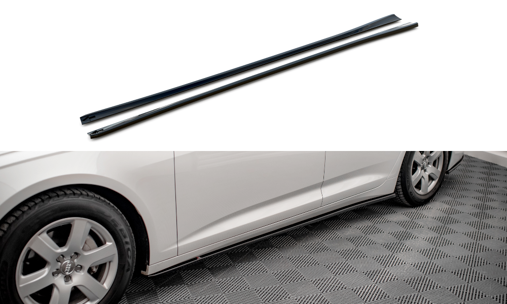 Zijskirts Audi A6 C8 Maxton Glans Zwart