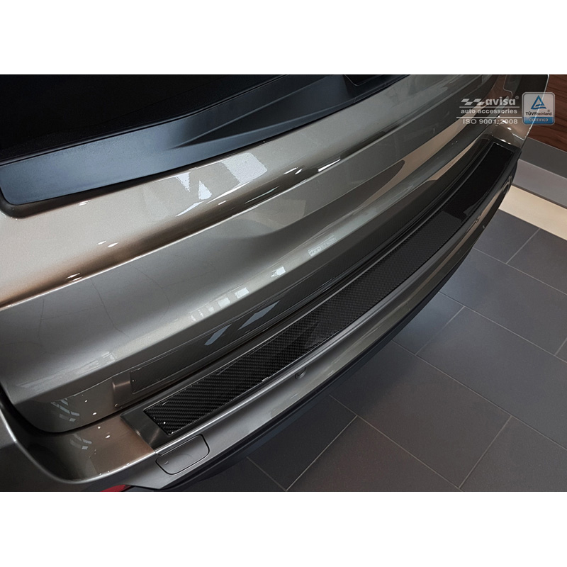 Stainless Steel Rear bumper protector 'Deluxe'  BMW X5 (F15) 2013-2018 Black/Black Carbon