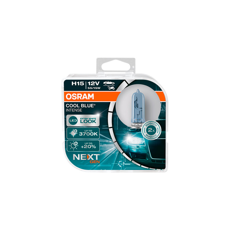 Osram Cool Blue Intense NextGen Halogen bulbs - H15 - 12V/55-15W - set of 2 pieces